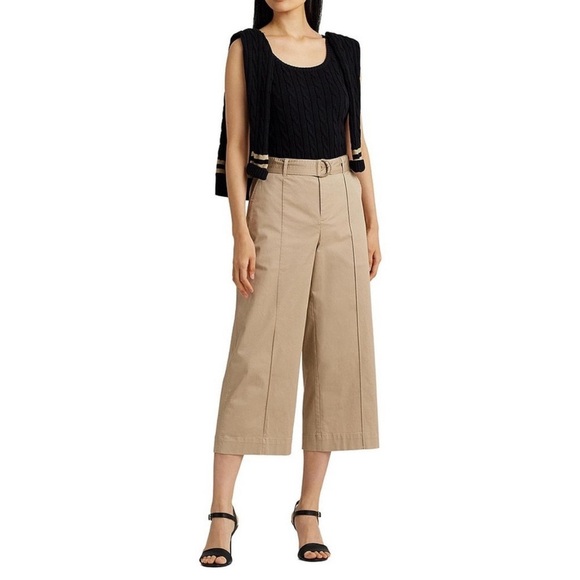Lauren Ralph Lauren wide leg belted Capri SZ 6 - Picture 1 of 8